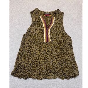 Scotch & Soda Maison Scotch Leopard Top Fringe 2 Medium Bohemian Indie Sleaze